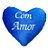 Pelúcia Coração Azul Com Amor 16x18cm - Imagem 1