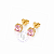 Brinco Ponto de Luz Rosa banho Ouro 18k - Imagem 1