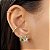 Brinco Argola Turmalina Cravejada banho Ouro 18k - Imagem 2