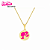 Colar Boneca Pink em banho Ouro 18k - Imagem 3