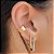Brinco Argola Retangular banho Ouro 18k - Imagem 2