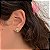Brinco Flor Cristal  banho Ouro 18k - Imagem 2
