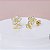 Brinco Flor Cristal  banho Ouro 18k - Imagem 3