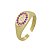 Anel Infantil Formatura ABC Rosa banho Ouro 18k - Imagem 1