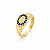 Anel Infantil Formatura ABC Azul banho Ouro 18k - Imagem 1