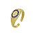 Anel Infantil Formatura ABC Azul banho Ouro 18k - Imagem 1