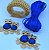Kit Cabedal Coruja mãe e filha - Azul Royal - Imagem 1