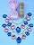 Kit Cabedal Gota Rosa com azul - Imagem 1