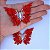 Kit cabedal em feltro borboleta Sol - Vermelho - Imagem 3