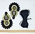 Kit cabedal em feltro cocar - preto - Imagem 1