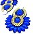 Cabedal em feltro cocar - azul - Imagem 3
