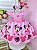 Vestido Infantil Minnie Rosa Cinto de Pérolas Princesas Bolinhas - Imagem 1