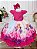 Vestido Infantil Barbie Princesa Festa Pink Peito Glitter - Imagem 2