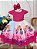 Vestido Infantil Barbie Princesa Festa Pink Peito Glitter - Imagem 3