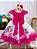 Vestido Infantil Barbie Princesa Festa Pink Peito Glitter - Imagem 5