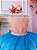 Vestido Infantil Moana Baby Pêssego e Azul Luxo Festa - Imagem 1