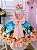 Vestido Infantil Moana Baby Pêssego e Azul Luxo Festa - Imagem 2