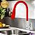 Torneira De Cozinha Flexível Silicone Parede 2 Jatos Luxo Vermelha 1/4 De Volta - Imagem 2