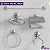Kit Para Banheiro Acessórios de Metal Aço Inox 5 Peças COMPLETO - Imagem 2