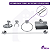 Kit Acessórios Banheiro inox 5 peças + 1 Porta Shampoo Reto Fumê - Imagem 2