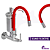 Torneira De Cozinha Com Filtro Parede Slim Flexível Vermelha 1/4 De Volta - Imagem 4