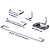 Kit Acessórios para banheiro 5 peças Quadrado Inox e alumínio cod 03 - Imagem 1