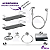 Kit Acessórios Banheiro inox 5 peças + 2 Porta Shampoo Reto Vidro Fumê + 1 Ducha Higiênica cod330 - Imagem 1