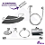 Kit Acessórios Banheiro inox 5 peças + 1 Porta Shampoo Canto Vidro Fumê + 1 Ducha Higiênica cod564 - Imagem 1