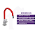 Torneira cozinha Quadra Luxo Vermelho Bancada Cano de Silicone Flexível COD-1130-8 - Imagem 2