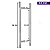Puxador Duplo Aluminio Porta Pivotante ou Madeira ou Vidro Tubular - Imagem 6