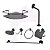 Combo Para Banheiro / 1 Torneira Black + 1 Porta Shampoo Canto PRETO + 1 Kit Banheiro Preto - Imagem 1