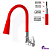 Torneira Cozinha De Parede Metal Bica Movel Gourmet Cone Flexível Colorida 1/4 Volta Vermelha - Imagem 5