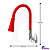 Torneira Cozinha De Parede Metal Bica Movel Gourmet Cone Flexível Colorida 1/4 Volta Vermelha - Imagem 3