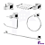 Kit de Acessórios para Banheiro Metal Inox ALTO PADRAO Qualidade KIT LUXUOSO - Imagem 1