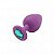 PLUG ANAL EM SILICONE - TAMANHO M - ROXO + PEDRA VERDE - Imagem 1