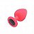 PLUG ANAL EM SILICONE - TAMANHO M - PINK + PEDRA PRETA - Imagem 1