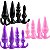 KIT COM 4 PLUGS EM SILICONE - NA COR PRETA - Imagem 2