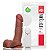 PROTESE 6 COM VENTOSA, ESCROTO E VIBRO COR MARROM - 16CM - Imagem 1