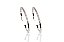 Brinco de argola 3,5 cm cravejado com zircônias banhado em ródio branco - Imagem 1