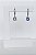Brinco argolinha com zircônias com pingente ponto de luz banhado em ródio branco - Imagem 4