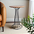 Mesa Lateral Alta SINGAPURA 40 x 59 cm Preta Lâmina Madeira Cinamomo Natural - Imagem 2