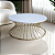 Mesa de Centro Dourada e Branco Laqueado 70 cm para Sala Redonda SINGAPURA - Imagem 1