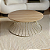 Mesa de Centro Dourada e Madeira Cinamomo Natural Redonda 70 cm para Sala SINGAPURA - Imagem 1