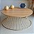 Mesa de Centro Dourada e Madeira Cinamomo Natural Redonda 70 cm para Sala SINGAPURA - Imagem 2