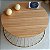 Mesa de Centro Dourada e Madeira Cinamomo Natural Redonda 70 cm para Sala SINGAPURA - Imagem 3