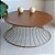 Mesa de Centro para Sala 70 cm Redonda SINGAPURA Cobre e Madeira Cinamomo Castanho - Imagem 2
