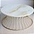 Mesa de Centro para Sala Redonda 70 cm SINGAPURA Dourada Vidro Marmorizado Calacata Bege - Imagem 3