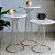 Mesa Cabeceira Lateral Redonda 70 cm SINGAPURA Prata Champagne Branco Laqueado - Imagem 5