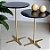 Mesa Lateral de Apoio Redonda Baixa FLAT Minimalista Dourada Preto Laqueado - Imagem 2