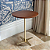 Mesa Lateral de Apoio Redonda Baixa FLAT Minimalista Dourada Cinamomo Castanho - Imagem 6
